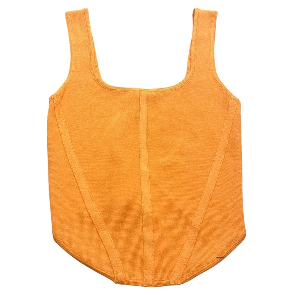 Orange Knit soft corset top